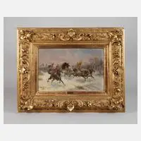 "Die Escorte" by Adolf Baumgartner-Stoiloff, Öl auf Holzplatte, sold Feb 2023