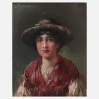 F. Thalmüller, Frauenportrait, Öl auf Leinwand