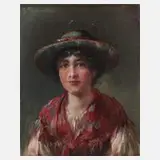 F. Thalmüller, Frauenportrait, Öl auf Leinwand