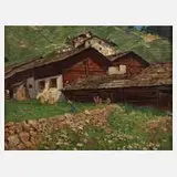 Carl Arp, Bergdorf in Tirol, 1906, Öl auf Leinwand