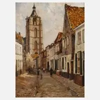 Die Moensstraße in Mechelen by Rene De Baugnies, sold Feb 2023