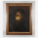 Gertrud Bock-Schnirlin, Bärtiger Alter nach Rembrandt, Öl auf Leinwand