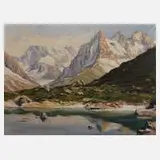 Albert Boulanger, Berglandschaft am Lac Blanc, Öl auf Leinwand