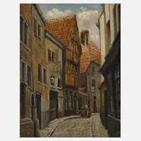 F. Brosens, Stoelstraat in Antwerpen, Öl auf Leinwand