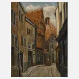 F. Brosens, Stoelstraat in Antwerpen, Öl auf Leinwand