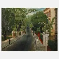 Wiesbadener Straßenansicht by Karl Otto Hy, Öl auf Leinwand, sold Feb 2023
