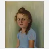Prof. Franz Kienmayer, Mädchenportrait, Öl auf Schmincke-Malplatte