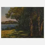 Hugo Kreyssig, "Waldrand am Starnbergersee", Öl auf Leinwand