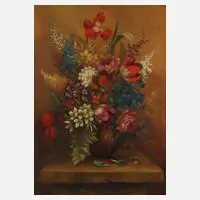 Blumenarrangement by Lucien le Bois, Öl auf Leinwand, sold Feb 2023
