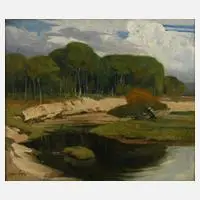 Alex Lizal, "Septemberabend", Öl auf Leinwand