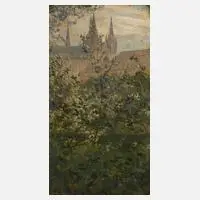 Jan Šafařík, Blick auf den Veitsdom in Prag, Öl auf Karton