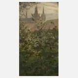 Jan Šafařík, Blick auf den Veitsdom in Prag, Öl auf Karton