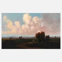 Miklós Santho, Sommerabend, Öl auf Leinwand