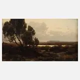 Carl Cowen Schirm, Heidelandschaft, Öl auf Leinwand
