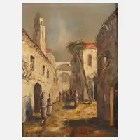 Friedrich Karl Thauer, Orientalische Szene, Öl auf Leinwand