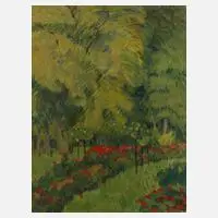 Alfred Thon, Blühender Park, Öl auf Leinwand auf Faserplatte