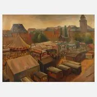 Otto Wachsmuth, Jahrmarkt, Öl auf Leinwand
