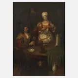 Rudolf Wolf, Wirtshausszene, Öl auf Holztafel