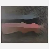 Karl Stengel, Graue Landschaft, Öl auf Leinwand