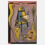 Alois Erbach, "Tauben-Haus", Öl auf Sperrholz