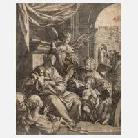 Raphael Sadeler der Ältere, "Die Heilige Familie", 1598, Kupferstich