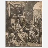 Raphael Sadeler der Ältere, "Die Heilige Familie", 1598, Kupferstich