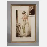 Max Brüning, "Die Morgentoilette", Farbradierung