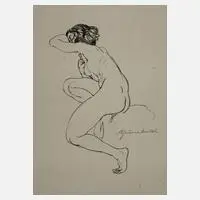 Arthur Brusenbauch, Ruhender Akt, Lithographie