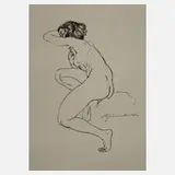 Arthur Brusenbauch, Ruhender Akt, Lithographie