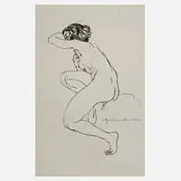 Arthur Brusenbauch, Weiblicher Akt, Kreidelithographie