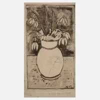 Schneeglöckchenstillleben by Albert Ebert, 1972, Radierung, sold Feb 2023