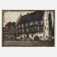 Richard Estler, Das Goldschmiedehaus in Hanau, Farbholzschnitt