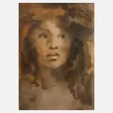 Léonor Fini, Mädchenkopf, Farblithographie