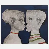 Franco Gentilni, Der Kuss, Farblithographie