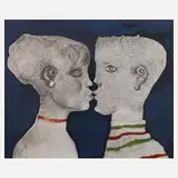Franco Gentilni, Der Kuss, Farblithographie