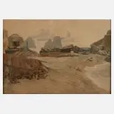 Christian Wilhelm Allers, "An der Piccola Marina", Aquarell