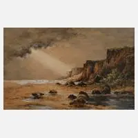 Fred Rohr, An der Steilküste, Aquarell und Deckweiß auf Papier