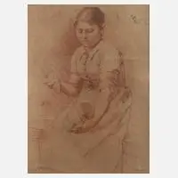 Fritz Schnitzler, Zinn putzendes Mädchen, 1882