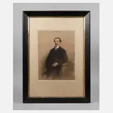 J. Schubert, Herrenportrait, 1868, Kohle und Pastell