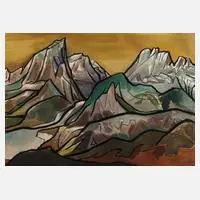 Ludwig Maria Beck, Gebirgslandschaft, Mischtechnik