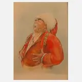 Gavriil Besedin, Lachender Orientale, Mischtechnik