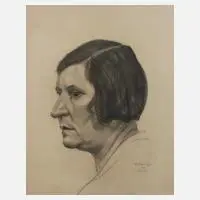 Ernst Holzhäuser, Damenbildnis, Bleistift und Kohle