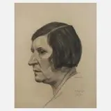 Ernst Holzhäuser, Damenbildnis, Bleistift und Kohle