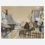 Hans Manz, Winter in Biberach an der Riß, Kohle