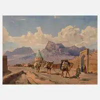 Kamelkarawane by Yervand Nahapetian, 1953, Aquarell über Bleistift, sold Feb 2023