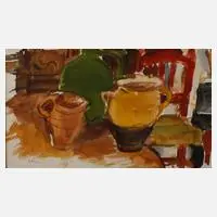 Hans Olde, Stillleben mit Gefäßen, Aquarell