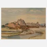 Jean Paul Schmitz, Flusslandschaft, Aquarell