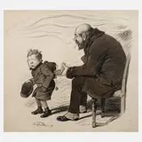 Theodor Grätz, Die erste Zigarette, Tuschefeder und laviert