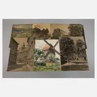 W. Tischendorf, sechs Arbeiten, 1914, Aquarell