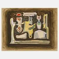 Alois Erbach, Abstrakte Komposition, Aquarell auf Papier